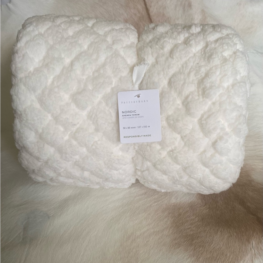 Pottery Barn Nordic Sherpa Back Throw